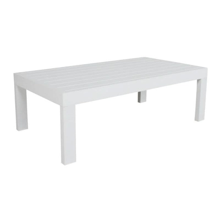 Alfresco Elegance White Artemis Outdoor Coffee Table Side Look