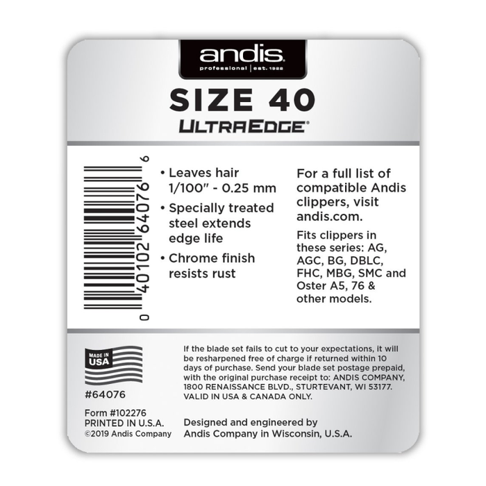 Andis Blade UltraEdge Size 40 Details