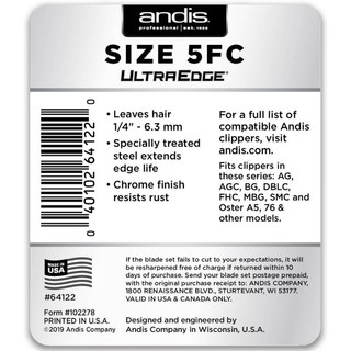 Andis Blade UltraEdge Size 5FC details