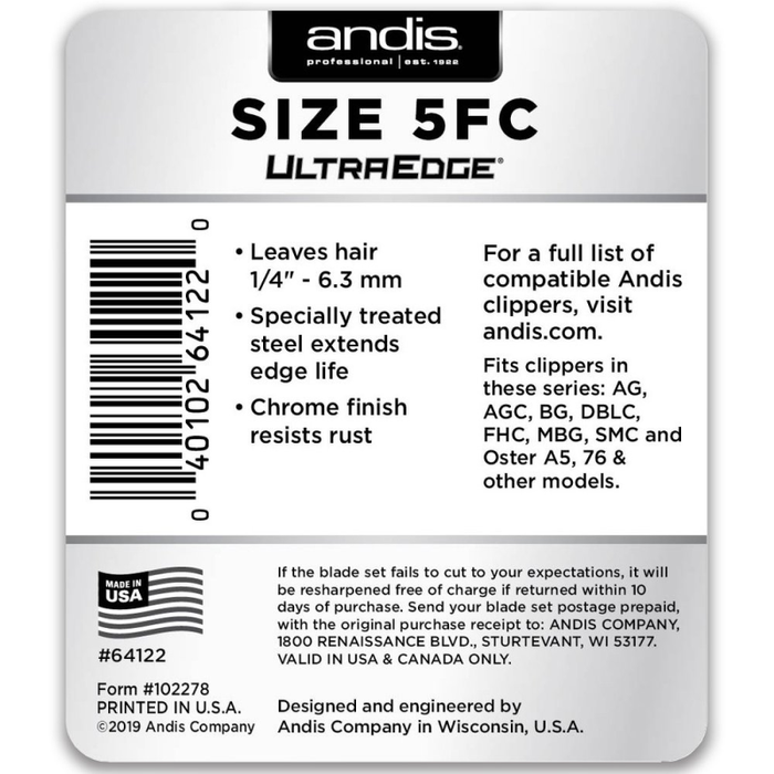 Andis Blade UltraEdge Size 5FC details