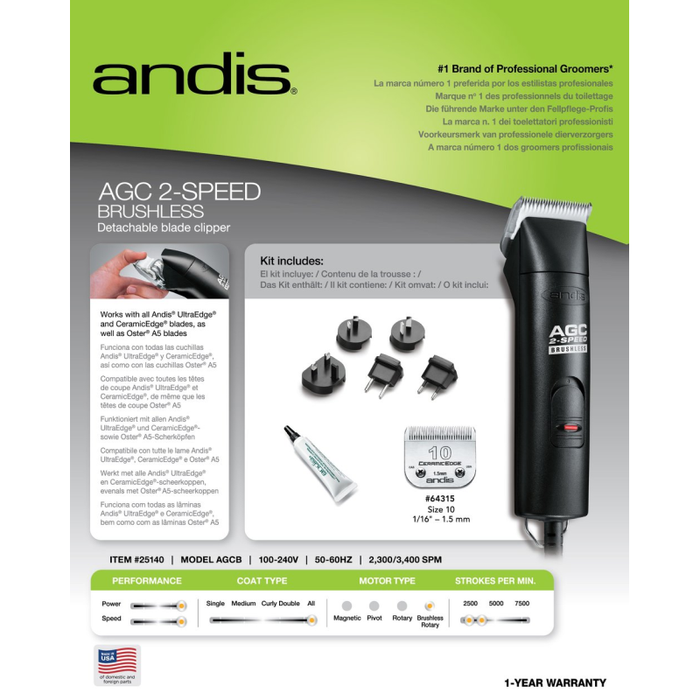 Andis Clipper AGCB 2-Speed Pet Grooming Instructions
