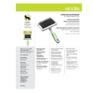 Andis Firm Slicker Brush Large White Lime Green Details