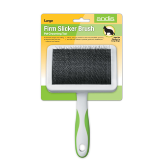 Andis Firm Slicker Brush Large White Lime Green packaging