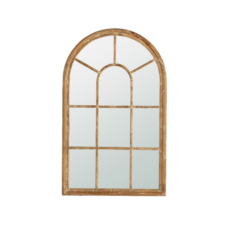 Open Window Style Mirrors Arched Accent Wood Trim & Panelled Window Style Mirror - Shopica ...