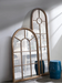 Arched Accent Wood Trim & Panelled Window Style Mirror On the wall