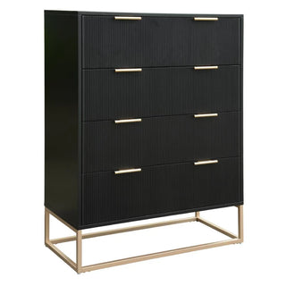 Arlington Black 4-Drawer Tallboy Side