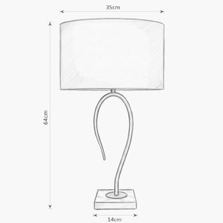 Art Gallery Front Desk Lamp dimensions sketch