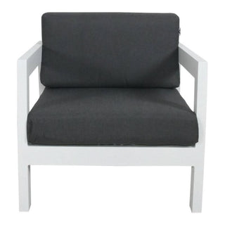 Artemis Outdoor Single Sofa in White and Dark Grey