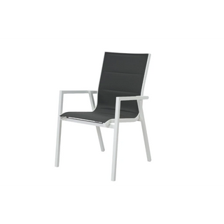 Artemis White Outdoor Dining Chair Side Profile