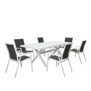 Artemis White Outdoor Dining Chair in Setting