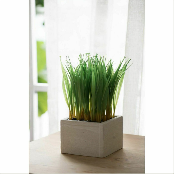 Artificial Faux-Grass Square Plante next to a window