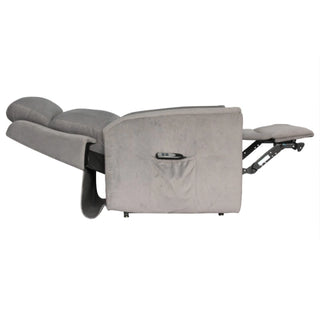 Ascot Fabric Lift Chair in Dark Grey Side Profile