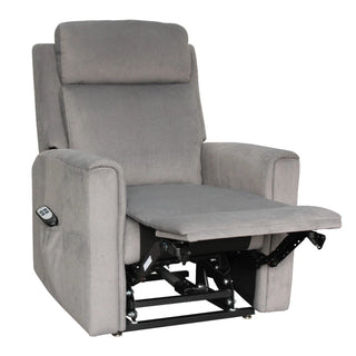 Ascot Fabric Lift Chair in Dark Grey With Extended Leg Rest