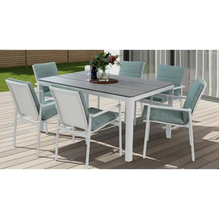 Astra White Outdoor Dining Chair Setting