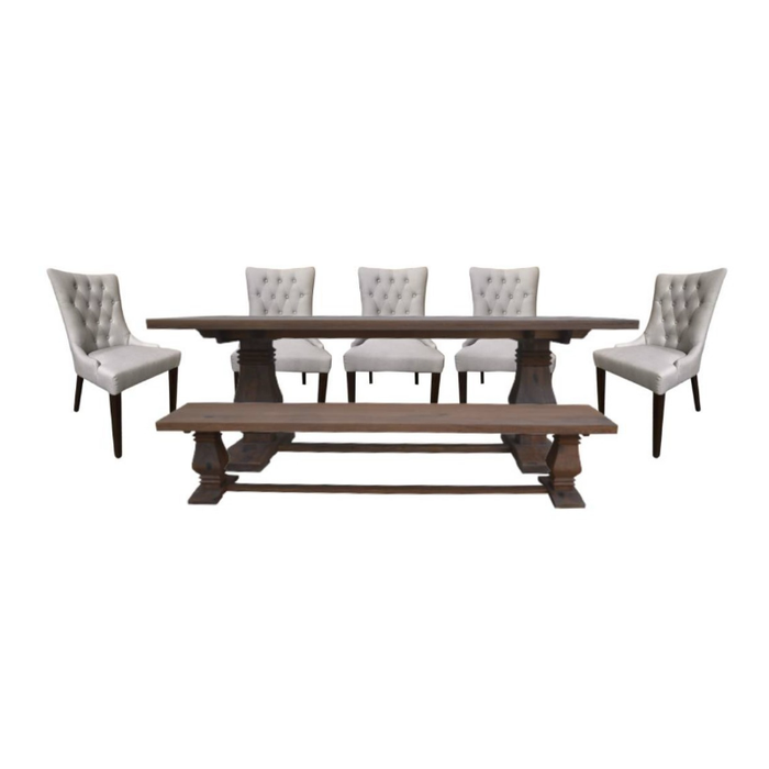Athena's 7-Piece Dining Set With Walnut Wood