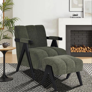 Atlas Fabric Accent Chair and Stool