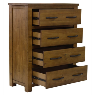 Augusta 4-Drawer Tallboy With Open Drawers