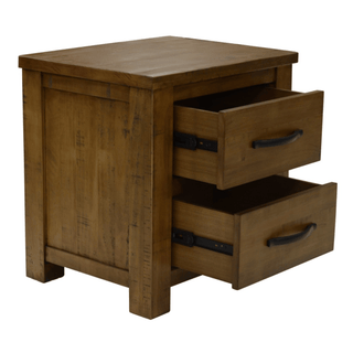 Augusta Double Drawers Bedside Table Open Drawers