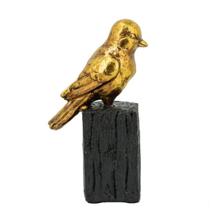 15cm Gilded Bird on Stand Figurine 