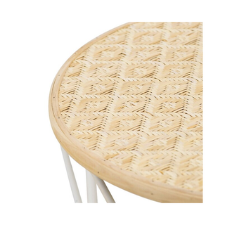 Bamboo Bliss: Dual Weave Iron Side Tables Close Up Look