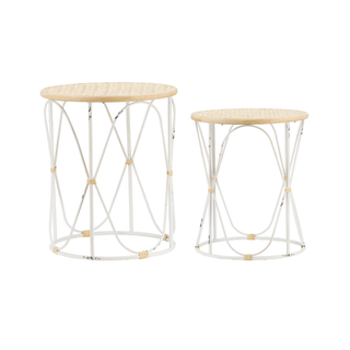 Bamboo Bliss: Dual Weave Iron Side Tables Outer Look