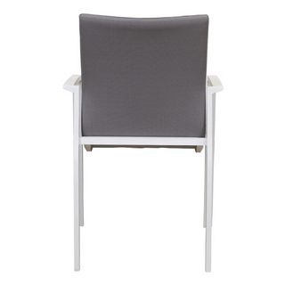  Baska White Aluminium Outdoor Dining Chair Back-Profile