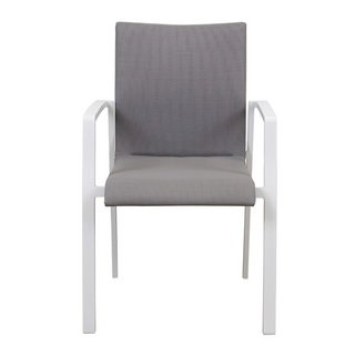  Baska White Aluminium Outdoor Dining Chair Front-Profile
