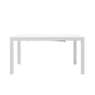 Baska White Extension Outdoor Dining Table Side-Profile