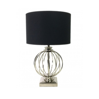 A sophisticated Beauty Mount Globe Lamp in Black and Chrome captivates with its elegant, modern design and soft, ambient lighting.