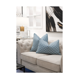 Bedroom Sofa Modern Pattern Cushion blue with light grey Collection
