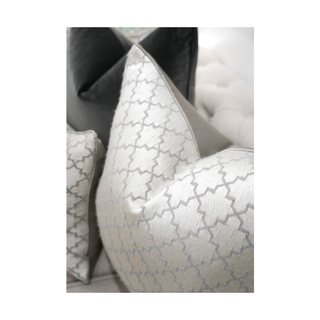 Bedroom Sofa Modern Pattern Cushion grey and white Close Up Look