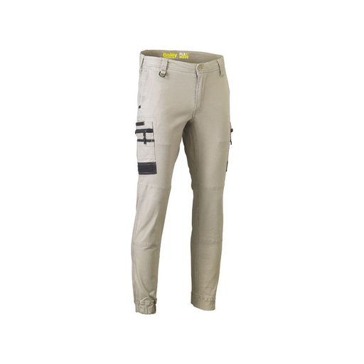 Bisley Flex And Move Stretch Cargo Cuffed Pants In Stone