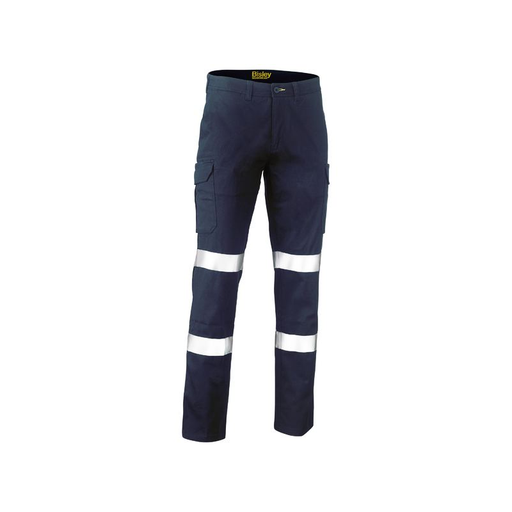Bisley Taped Biomotion Stretch Cotton Drill Cargo Pants in Navy