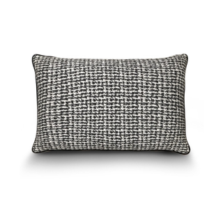Black And White Woven Rectangle Cushion 40 x 60 cm
