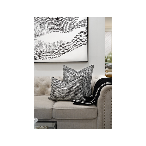 Black And White Woven Rectangle Cushion Collection