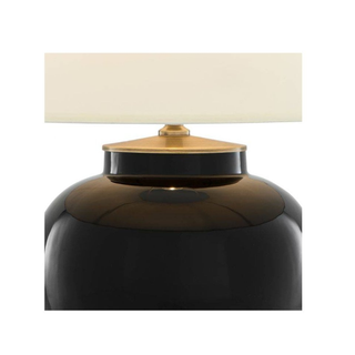 Black & Brass Finish Ceramic Table Lamp classic Night Light Close-up