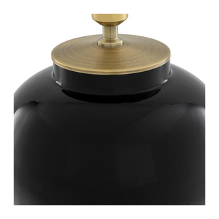 Black & Brass Finish Ceramic Table Lamp classic Night Light Close-up