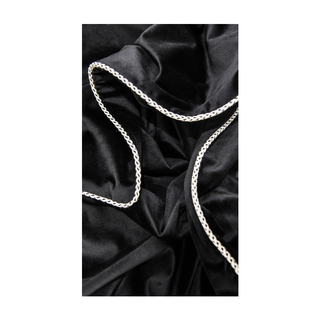 Black Double Sided with White Pipping Throw Close-up