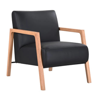 Black Mason Arm Chair In Buffalo Leather