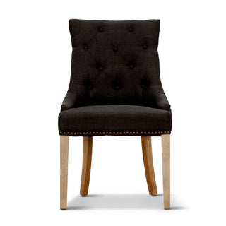 Black Opulence Monte Linen Chair Front Profile