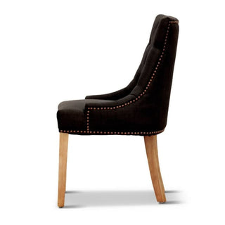 Black Opulence Monte Linen Chair Side Profile