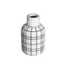 Black & White Check Pattern Vase 17cm Top View