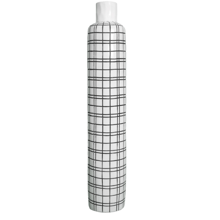 Black & White Check Pattern Vase 69cm