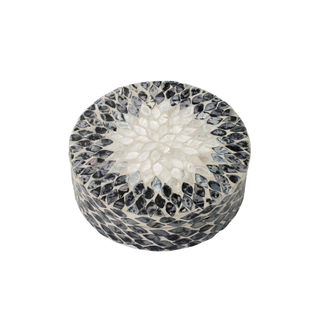 Black & White Pearl Mosaic Tile Decorative Box