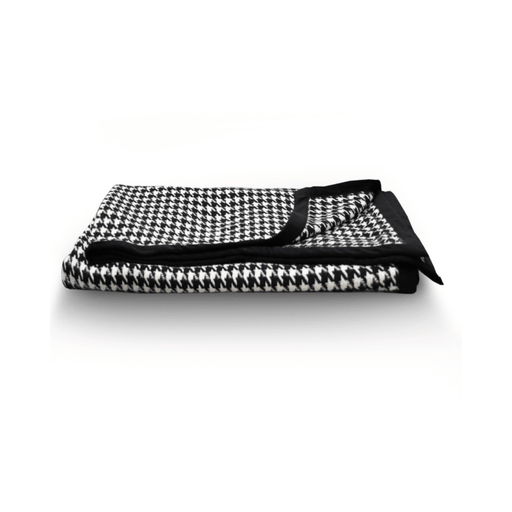 Black and White Houndstooth Throw with Black Border