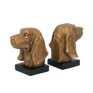 Bloodhound Head Bookend Set