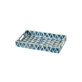 Blue Decorative Rectangular Tray