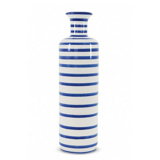Blue and White Striped Bottle Vase 40cm