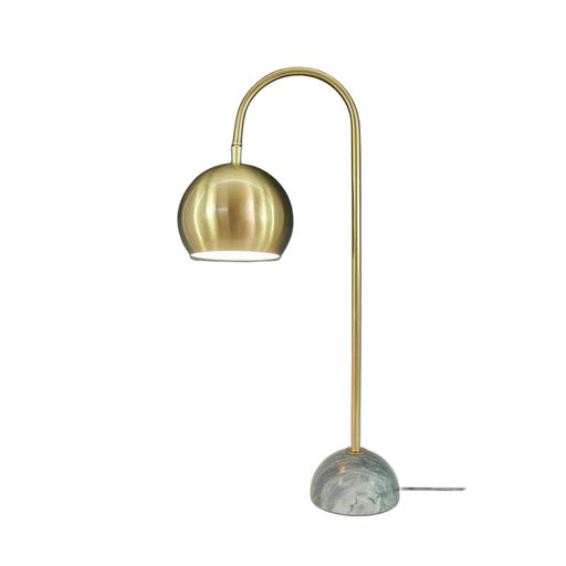 Boutique Down Lamp – brass metal dome light with marble base, elegant modern design.