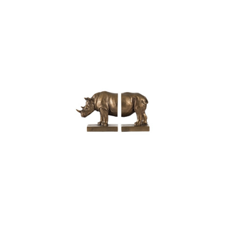 Bronze Rhino Bookend Set